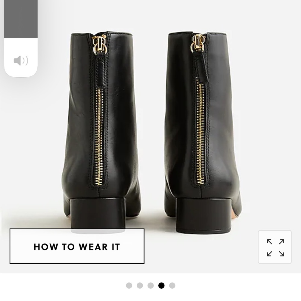 J Crew Roxie Ankle Boots Size 9.5 black leather 1.5 heel. Never worn